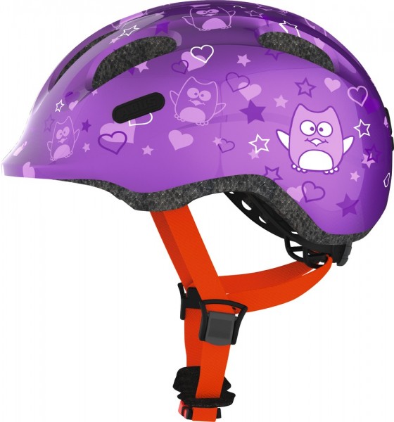 Abus Smiley 2.0 Fahrradhelm, Baby- und Kleinkinderhelm, S, purple star, AS Größe: S, Kopfumfang: 45