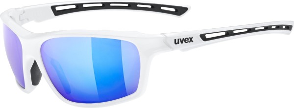 Uvex Sonnenbrille Sportstyle 229 uni, colour white- mirror blue, cat.3
