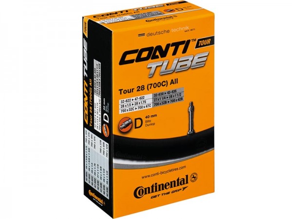 Continental, Schlauch, Tour 28 all, 32-622/47-622 (DV 40mm), Gewicht: ca. 220g, (Herst.-Nr.: 0182021