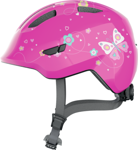 Abus Smiley 3.0 Fahrradhelm, Baby- und Kleinkinderhelm, M, pink butterfly, AS Größe: M, Kopfumfang: