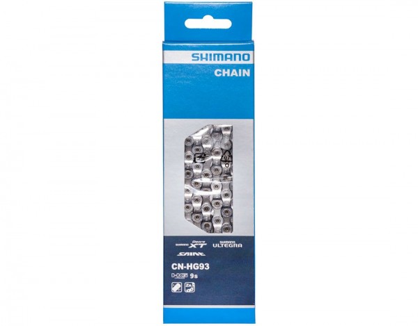 Shimano Kette HG93, für Kettenschaltung 9-fach, 1/2x11/128", silber, AS 116 Glieder, silber, super s